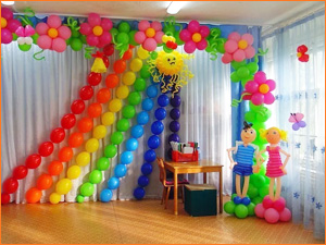 Оформление зала в детском садике воздушными шарами